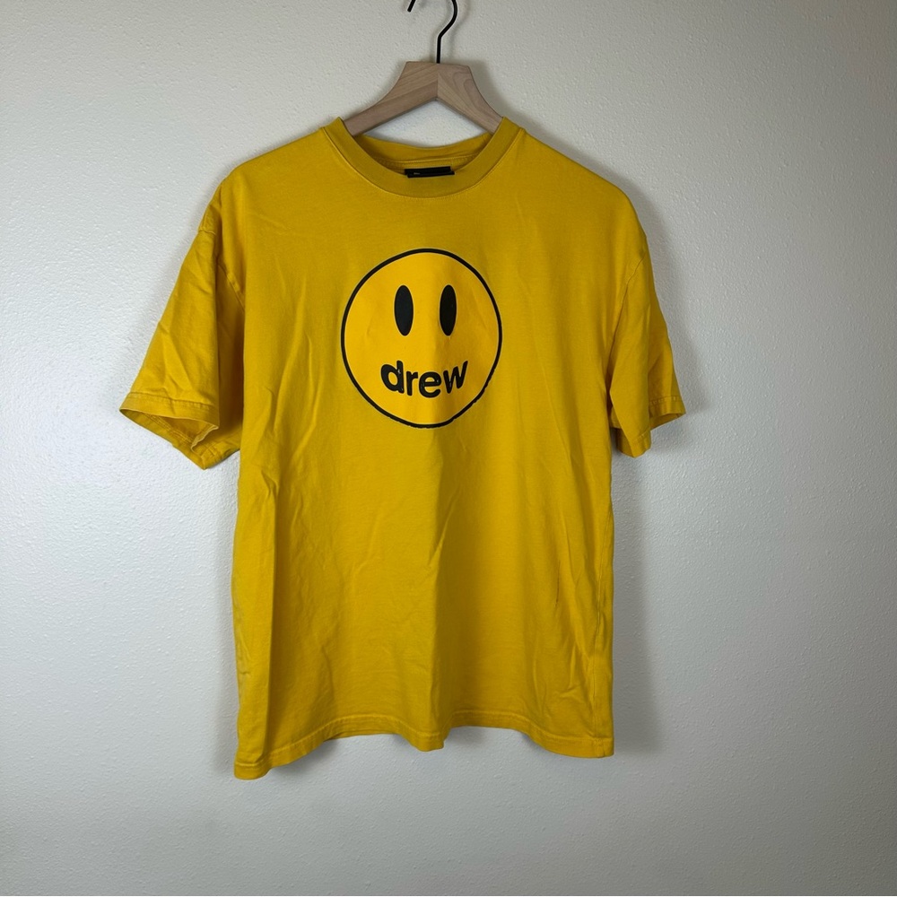 DREW HOUSE Small Oversized Smile Mascot Golden‎ Yellow T-shirt